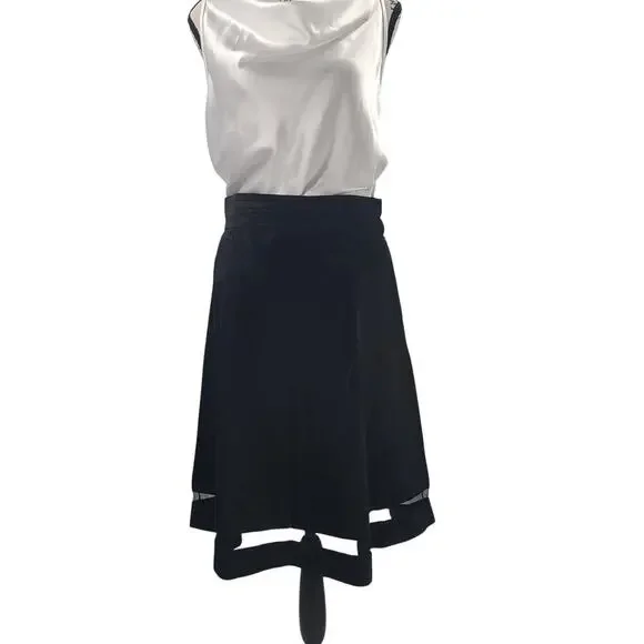 Marc Jacobs Silk ladies skirt black Size 10 dark feminine formal minimalistic - Picture 2 of 11